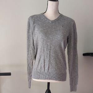 Gray V-Neck Women's Sweater